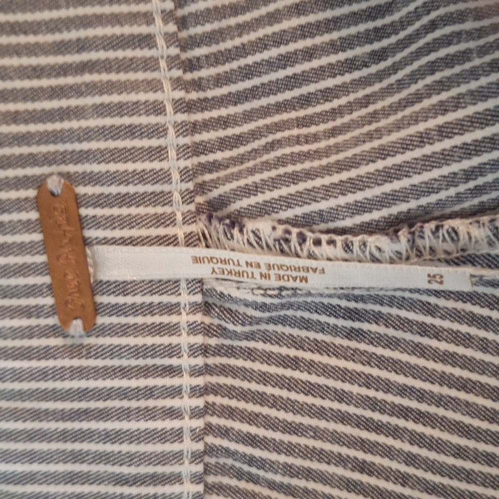 Nwot Free People Striped Blue w/ white Skinny pants Size 25 - Picture 6 of 9